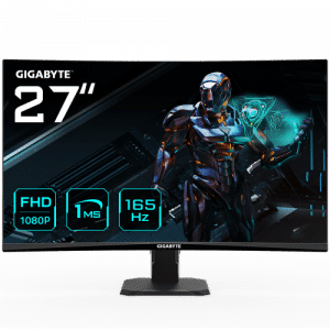 GIGABYTE Monitor de juego GS27F 27" FHD - 1920 x 1080 (FHD), 165Hz, 1ms, 300 cd/m², FreeSync Premium, compatible con HDR, HDMI 2.0, DisplayPort 1.4
