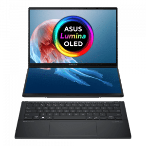 ASUS Zenbook Duo OLED UX8406MA-QL396W - Ordenador Portátil 14" WUXGA (Intel Core Ultra 9 185H, 32GB RAM, 1TB SSD, Arc Graphics, Windows 11 Home) Gris Tintero - Teclado QWERTY español