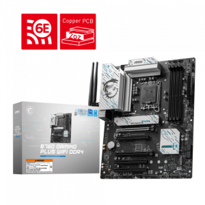 PLACA MSI B760 GAMING PLUS WIFI DDR4,INTEL,1700,B760,4DDR4,192GB,HDMI+DP,4SATA+2M.2,6USB 3.2,2.5GB+WIFI6E+BT5.3,ATX