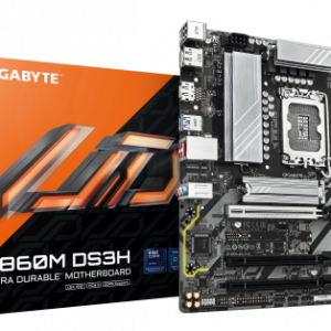 GIGABYTE B860M DS3H Placa base - CPUs Intel Core Ultra, VRM de 5+1+2+1 fases, hasta 9066MHz DDR5, 1xPCIe 5.0 + 1xPCIe 4.0 M.2, LAN 2,5 GbE, USB 3.2 Gen 2