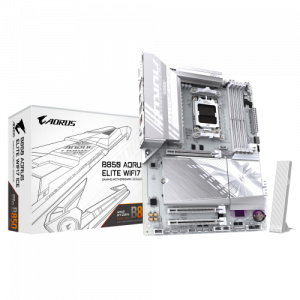 GIGABYTE B850 AORUS ELITE WIFI7 ICE Placa Base - Procesadores AMD Ryzen Serie 9000, VRM digital de 12+2+1 fases, hasta 8200MHz DDR5 (OC), 1xPCIe 5.0 + 2xPCIe 4.0 M.2, LAN 2.5, WIFI 7, USB 3.2 Gen 2x2