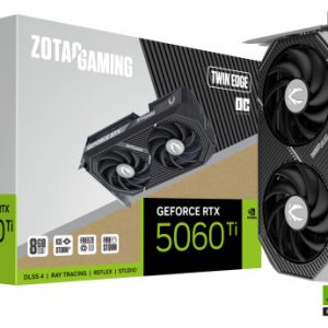 VGA ZOTAC RTX 5060 TI 8GB TWIN EDGE OC,NV,RTX5060TI,8GB,GDDR7,128BIT,1HDMI+3DP,2 VENTILADORES (ZT-B50610H-10M)