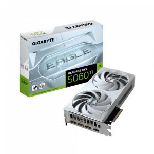 GIGABYTE GeForce RTX 5060 Ti EAGLE OC ICE 8G Tarjeta Gráfica – 8 GB GDDR7, 128 bits, PCI-E 5.0, 2617 MHz Frecuencia del núcleo, 3 x DisplayPort, 1 x HDMI, GV-N506TEAGLEOC ICE-8GD