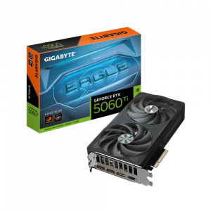 GIGABYTE GeForce RTX 5060 Ti EAGLE OC 8G Tarjeta Gráfica – 8 GB GDDR7, 128 bits, PCI-E 5.0, 2617 MHz Frecuencia del núcleo, 3 x DisplayPort, 1 x HDMI, GV-N506TEAGLE OC-8GD
