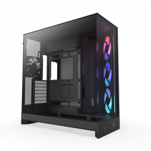 CAJA NZXT H9 FLOW RGB (2025) DUAL-CHAMBER MID-TOWER CASE W/ RGB FANS - ALL BLACK