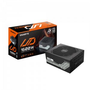 GIGABYTE UD1600PM PG5 AI TOP Fuente de Alimentación - PCIe 5.0, 80 PLUS Platinum, Diseño totalmente modular, Ventilador de 120 mm, Compatible con ATX 3.1, Enchufe EU