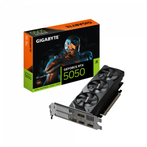 GIGABYTE GeForce RTX 5050 OC Low Profile 8G Tarjeta Gráfica - 8GB GDDR6, 128bit, PCI-E 5.0, 2587MHz Frecuencia del núcleo, 2 x DP, 2 x HDMI, NVIDIA DLSS 4, GV-N5050OC-8GL