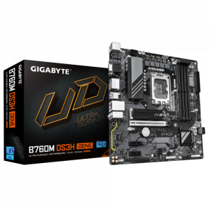 GIGABYTE B760M DS3H GEN5 Placa Base – Compatible con CPUs Intel Core 14ª generación, VRM digital de 6+2+1 fases, hasta 5600 MHz DDR5, 2 x M.2 PCIe 4.0, LAN 2.5GbE, USB 3.2 Gen2