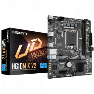 GIGABYTE H610M K V2 Placa base - Procesadores Intel Core 14ª generación, hasta 5600 MHz DDR5, 1xPCIe 3.0 M.2, LAN 1GbE, USB 3.2 Gen 1