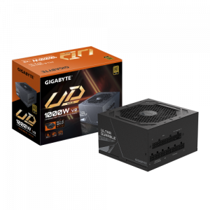 GIGABYTE UD1000GM PG5 V2 Fuente de Alimentación – PCIe Gen 5.1, 80 PLUS Gold, Diseño completamente modular, Ventilador de 120 mm, Compatible con ATX 3.1, Enchufe EU