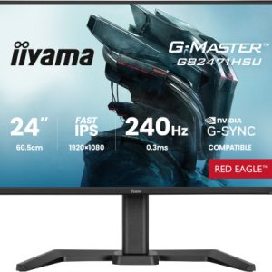 MONITOR IIYAMA 24 PULGADAS RESOLUCION FULL HD (1920X1080), PANEL FAST IPS, 0,8 MS (MPRT), 240 HZ, BRILLO 250, CONTRASTE 1100:1, HDMI, DISPLAYPORT, USB HUB, ALTAVOCES, FLICKER-FREE, LOW BLUE LIGHT, FREE SYNC PREMIUM