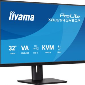 MONITOR IIYAMA, 32 PULGADAS, VA 4K BASE USB-C (95W), CONMUTADOR KVM, PUERTO LAN, COMPATIBILIDAD PIP/PBP
