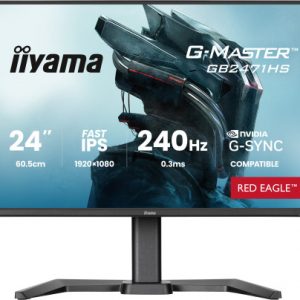MONITOR IIYAMA 24 PULGADAS RESOLUCION FULL HD (1920X1080), PANEL FAST IPS, 0,8 MS (MPRT), 165 HZ, BRILLO 250, CONTRASTE 1100:1, HDMI, DISPLAYPORT, USB HUB, ALTAVOCES, FLICKER-FREE, LOW BLUE LIGHT, FREE SYNC PREMIUM, MODOS DE JUEGO PREDEFINIDOS