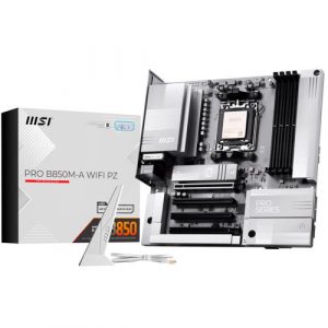 PLACA MSI PRO B850M-A WIFI PZ,AMD,AM5,B850,4DDR5,256GB,1HDMI+1DP,4SATA3+2M.2,5G LAN,6USB3.2,MATX