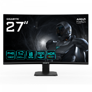 MONITOR GIGABYTE 27" GS27FC2,CURVO,VA 1500R,1920X1080 (FHD),0.31PP,3000:1,1MS,240HZ,2HDMI+1DP