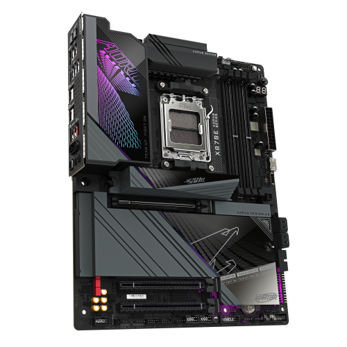 GIGABYTE Placa base X870E AORUS MASTER - Compatible con CPUs AMD Ryzen 9000, VRM digital de 16+2+2 fases, hasta 8200MHz DDR5 (OC), 4xPCIe 5.0 + 4xM.2, Wi-Fi 7, LAN 5GbE, USB 3.2 Gen 2x2 - Imagen 3
