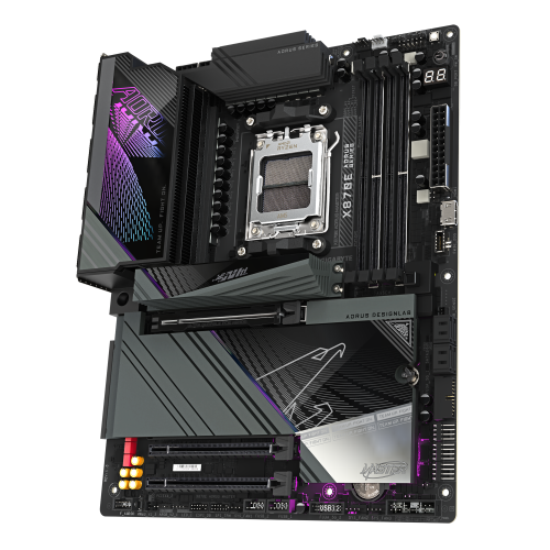 GIGABYTE Placa base X870E AORUS MASTER - Compatible con CPUs AMD Ryzen 9000, VRM digital de 16+2+2 fases, hasta 8200MHz DDR5 (OC), 4xPCIe 5.0 + 4xM.2, Wi-Fi 7, LAN 5GbE, USB 3.2 Gen 2x2 - Imagen 4