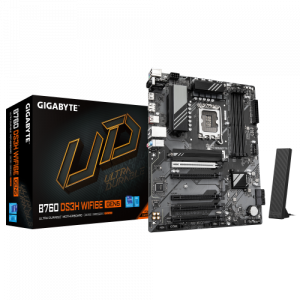 PLACA GIGABYTE B760 DS3H WF6E GEN5,INTEL,1700,B760,4DDR5,256GB,HDMI+DP,4SATA+2M.2,GBLAN+WIFI6E+BT5.3,3USB3.2+2USB-C,ATX